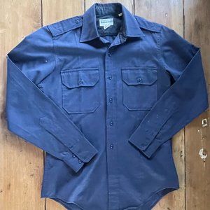 Vintage USAF Bendone Blue Wool Button Up Shirt Size 15/35